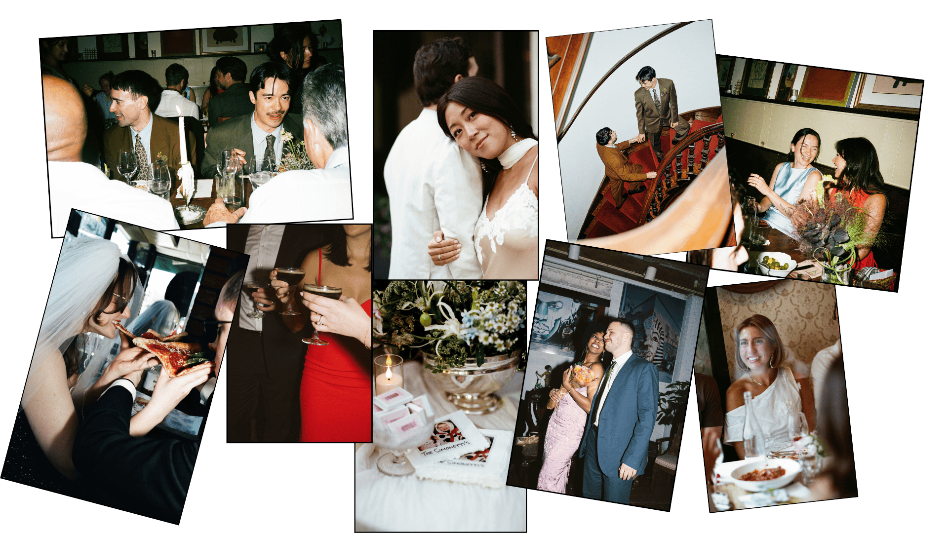 NYC wedding photographer mixed media collage — The Full Spell package by Lana Dubkova, color and black & white film plus digital coverage